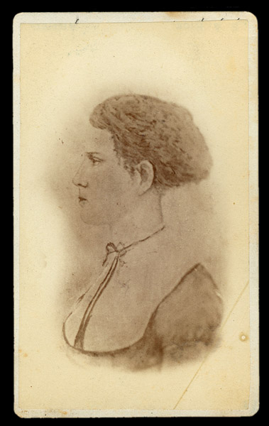 Folk Portrait, Solemn Young Woman in Profile, Image 1